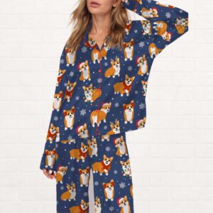 Corgi Christmas Silky Satin Pajama Set
