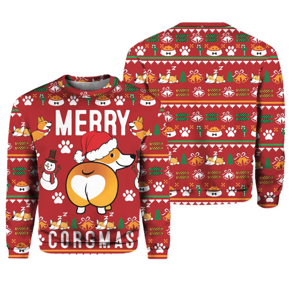 Alternative view of Corgi Merry Corgmas Ugly Christmas Sweater - Grishko.com