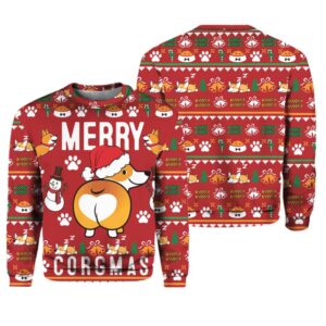 Corgi Merry Corgmas Ugly Christmas Sweater - Grishko.com