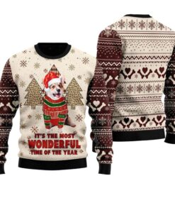 Corgi The Most Beautiful Time Ugly Christmas Sweater 