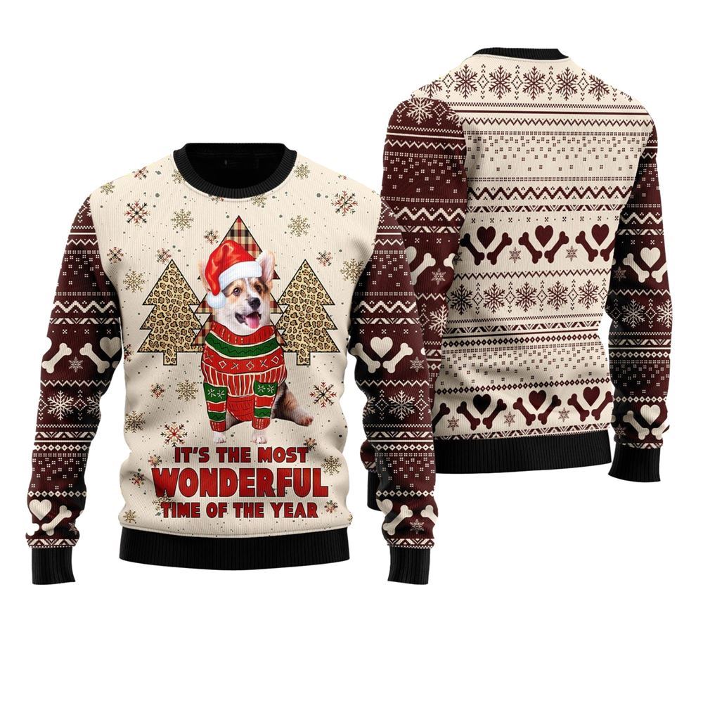 Corgi The Most Beautiful Time Ugly Christmas Sweater - Grishko.com