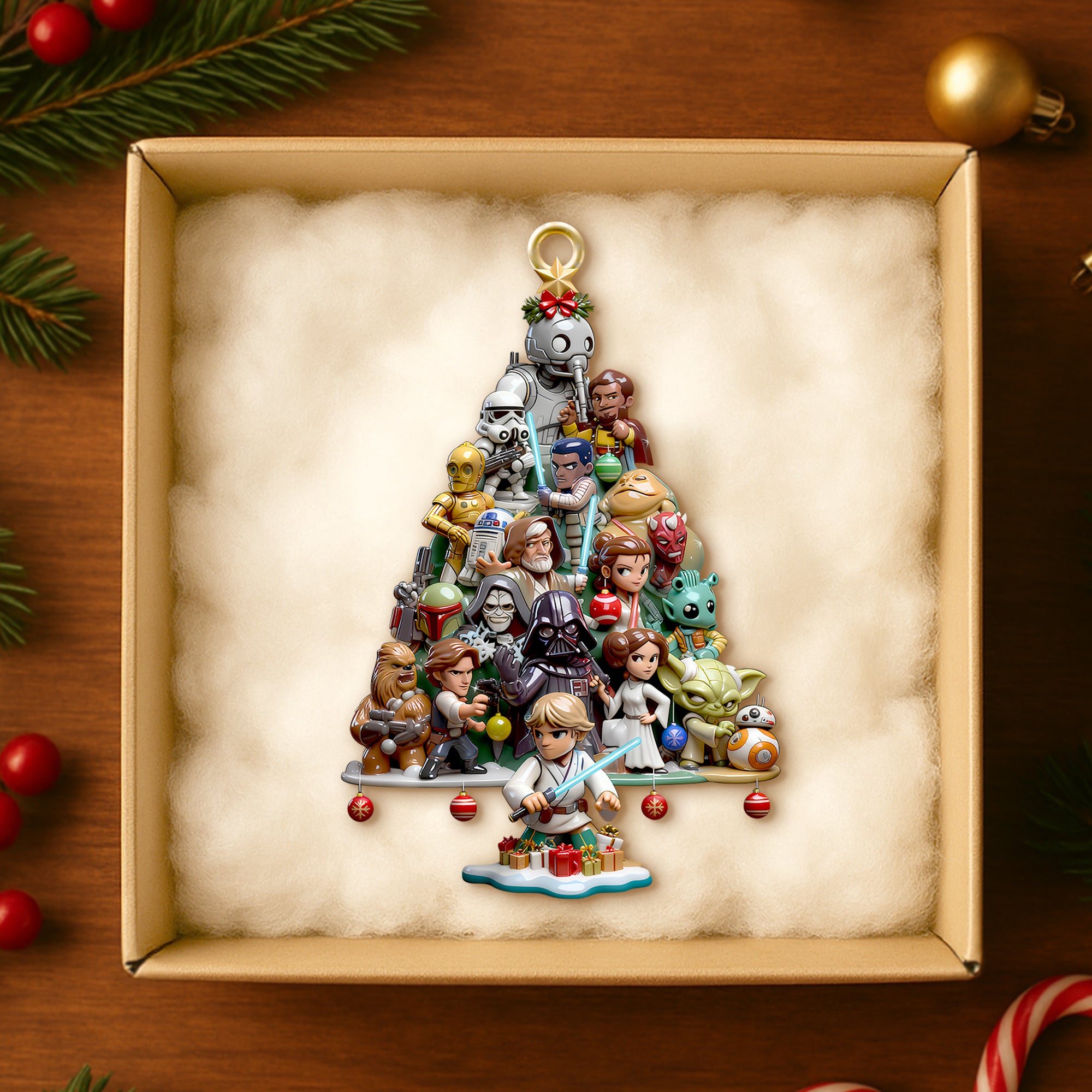Alternative view of Cosmic Troop Christmas Tree Ornament, Personalized Gifts For Movie Fans 01qhdt071025