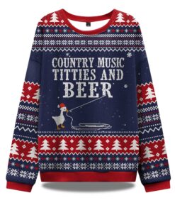 Country Music Titties And Beer Ugly Christmas Sweater