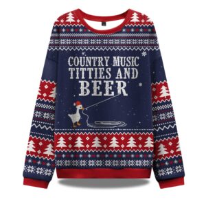 Country Music Titties And Beer Ugly Christmas Sweater