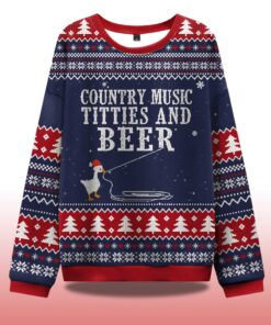 Alternative view of Country Music Titties And Beer Ugly Christmas Sweater