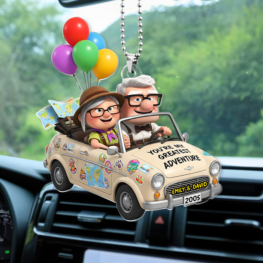 Alternative view of Couple Car Ornament - Personalized Gifts For Couple 04PGPU150725