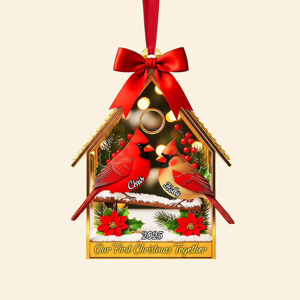 Couple Cardinal Christmas Ornament - Personalized Gifts For Couple 02pgta080925 - Image 4