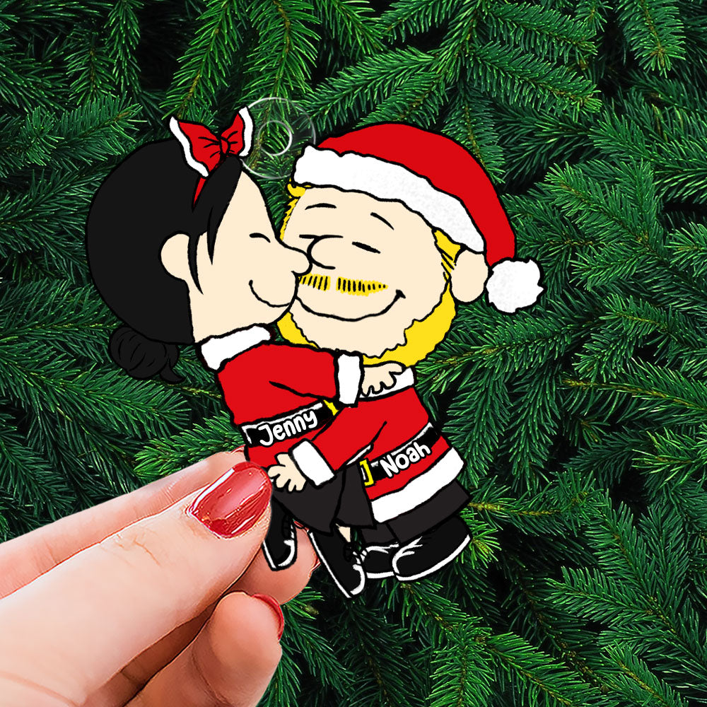 Couple Christmas Ornaments - Kissing Couple - Personalized Gifts For Couple - Image 5