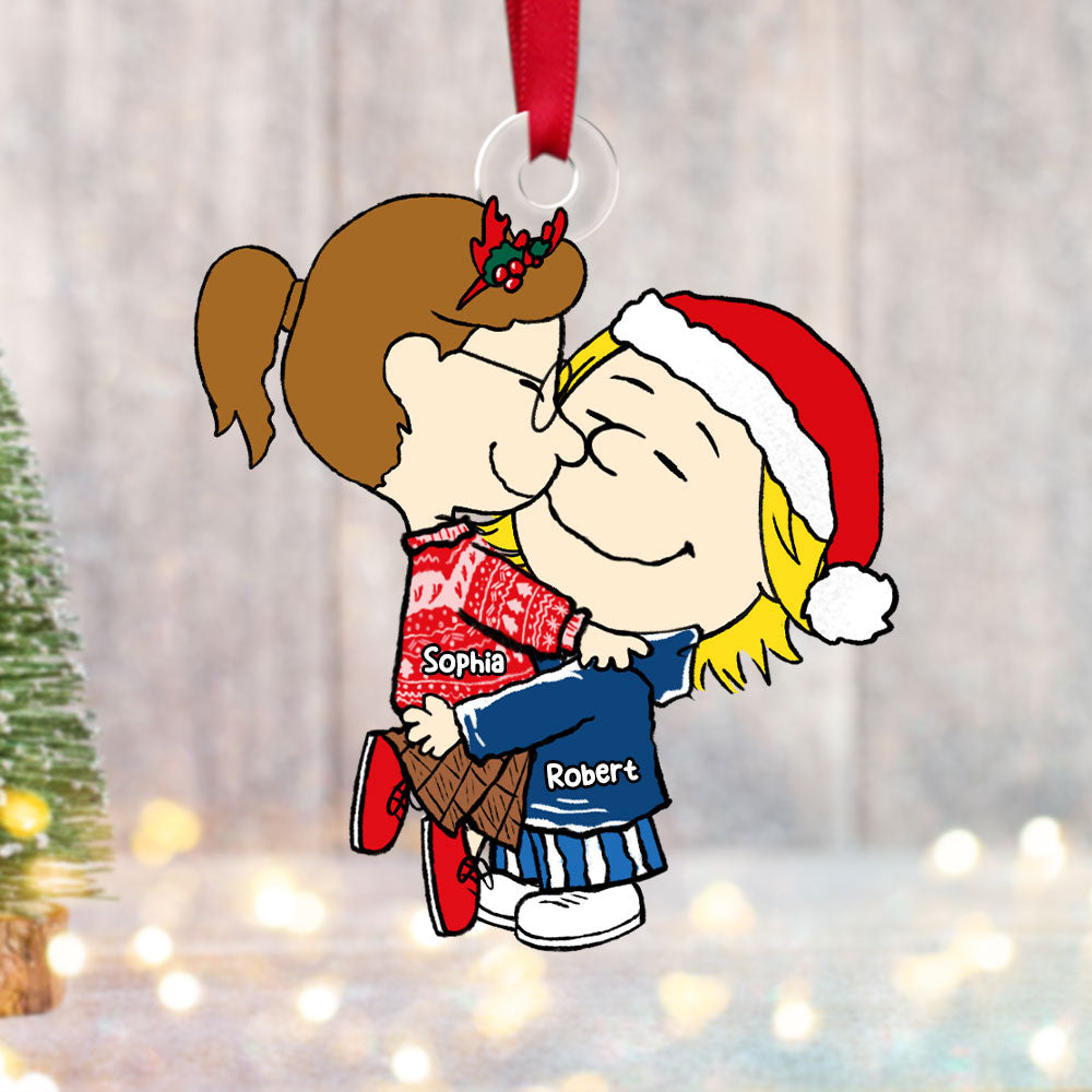 Couple Christmas Ornaments - Kissing Couple - Personalized Gifts For Couple - Image 3