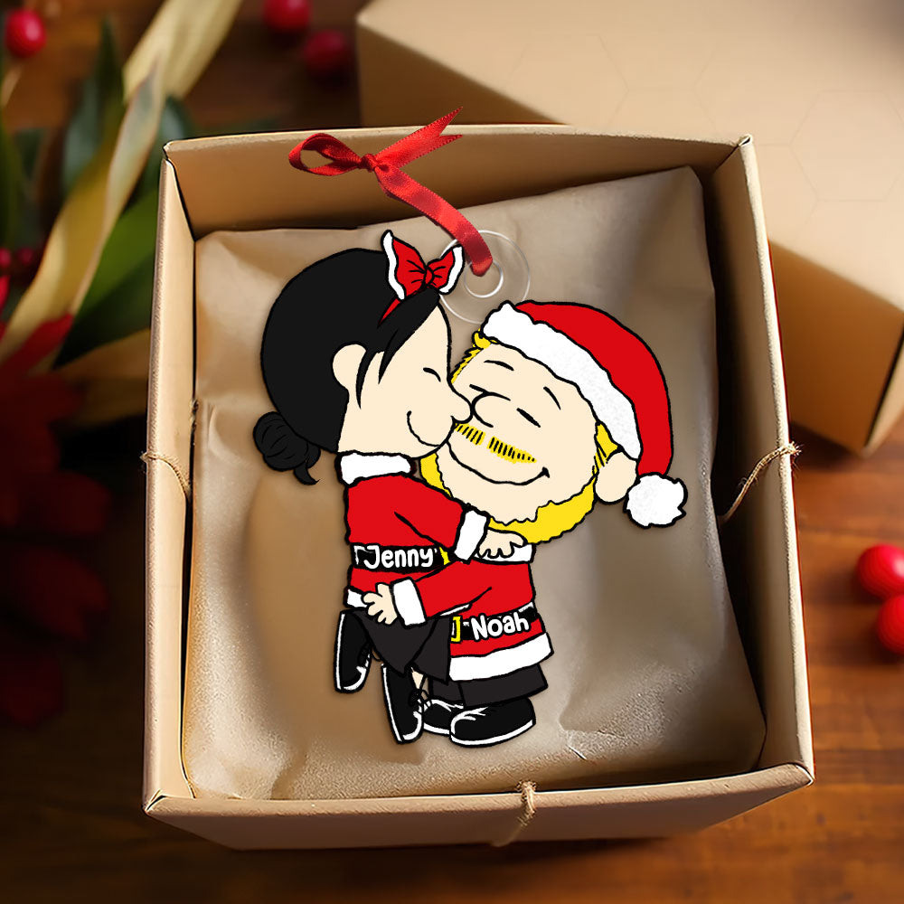 Couple Christmas Ornaments - Kissing Couple - Personalized Gifts For Couple - Image 4