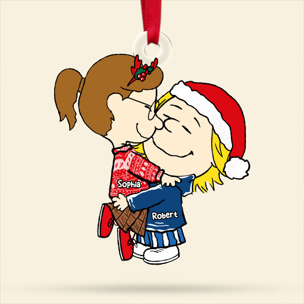 Alternative view of Couple Christmas Ornaments - Kissing Couple - Personalized Gifts For Couple