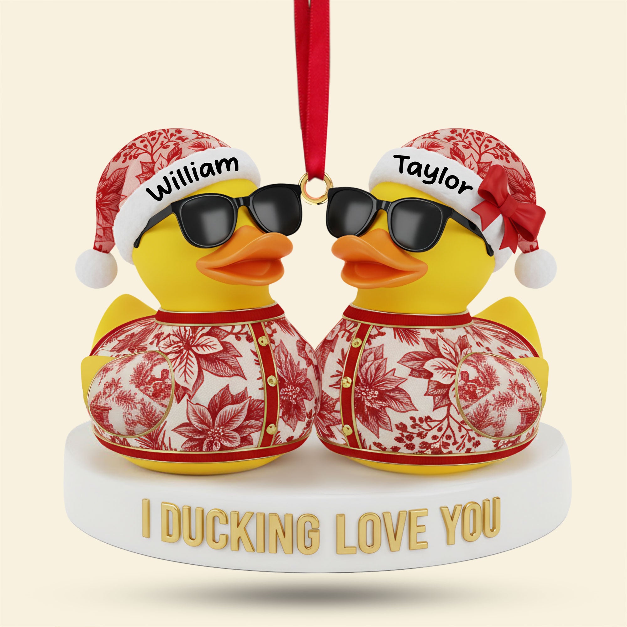 Alternative view of Couple Duck Christmas Ornament Personalized Gifts For Couple 01PGTI211025