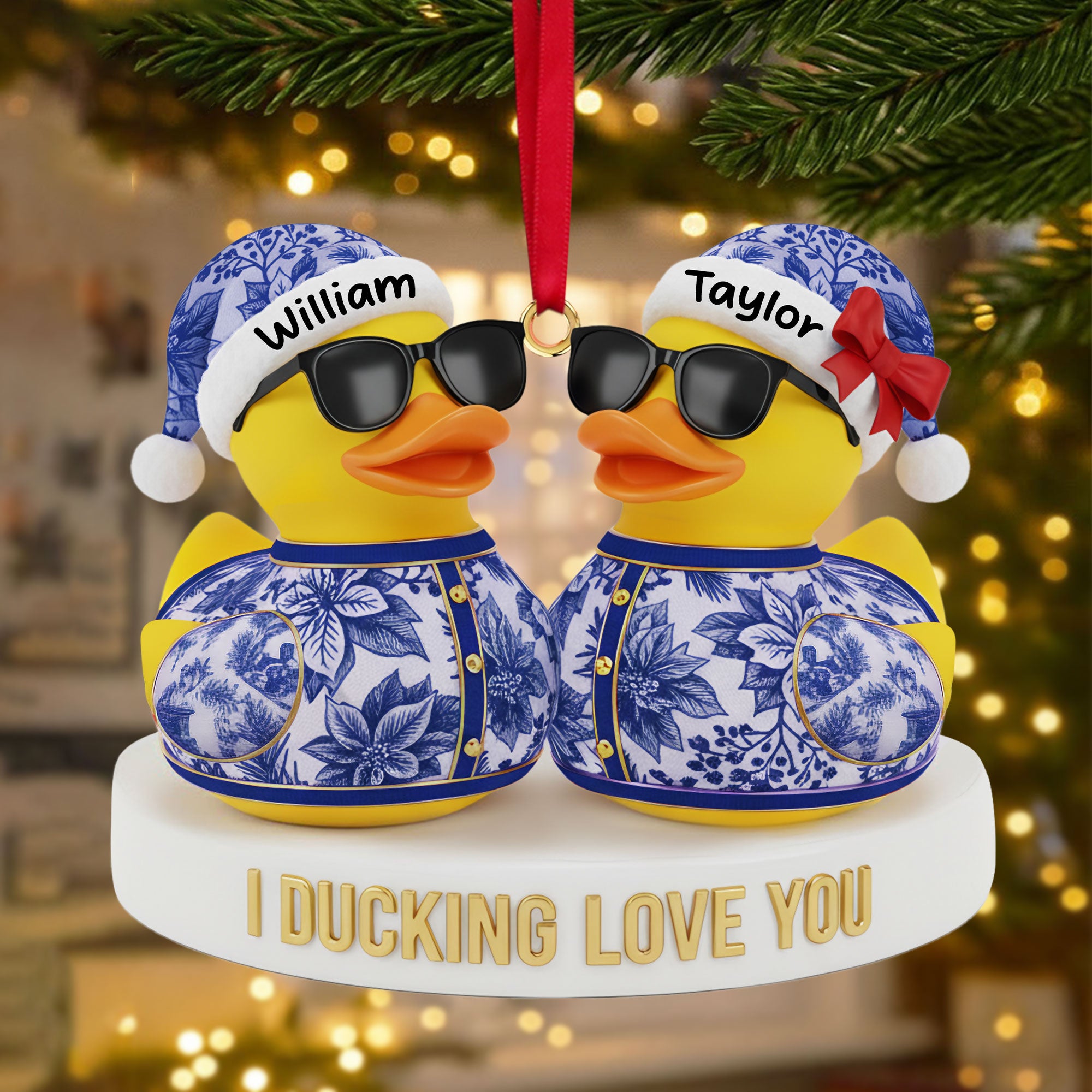 Couple Duck Christmas Ornament Personalized Gifts For Couple 01PGTI211025 - Image 3