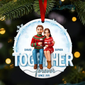 Couple Forever Christmas Ornament Personalized Gifts For Couple 01HUDT271025