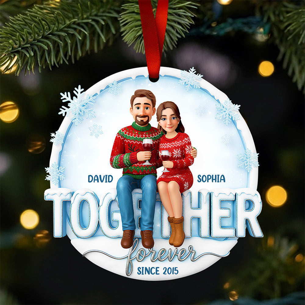 Couple Forever Christmas Ornament Personalized Gifts For Couple 01HUDT271025