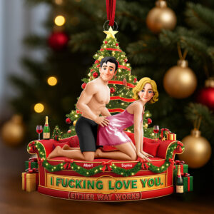 Couple I Love F You Ornament - Personalized Gifts For Couple 05ohqn100925