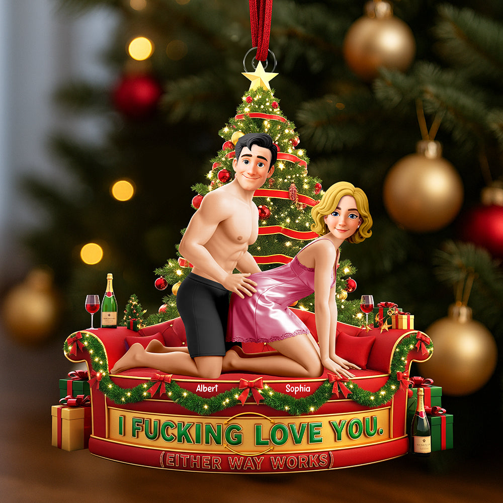 Couple I Love F You Ornament - Personalized Gifts For Couple 05ohqn100925