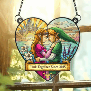 Couple Link Window Hanging Suncatcher Ornament - Personalized Gifts For Couple 02napu110625