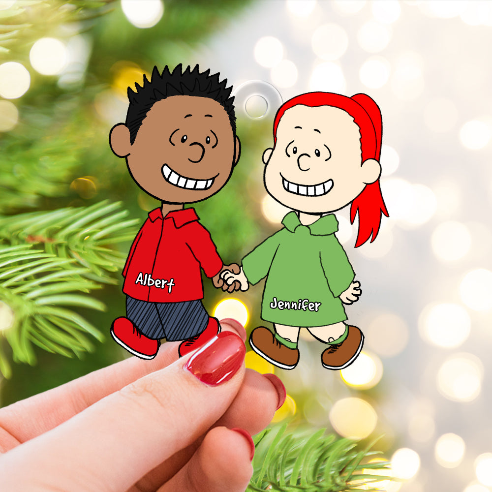 Couple Ornament - Personalized Gift For Couple Hand In Hand - Image 3