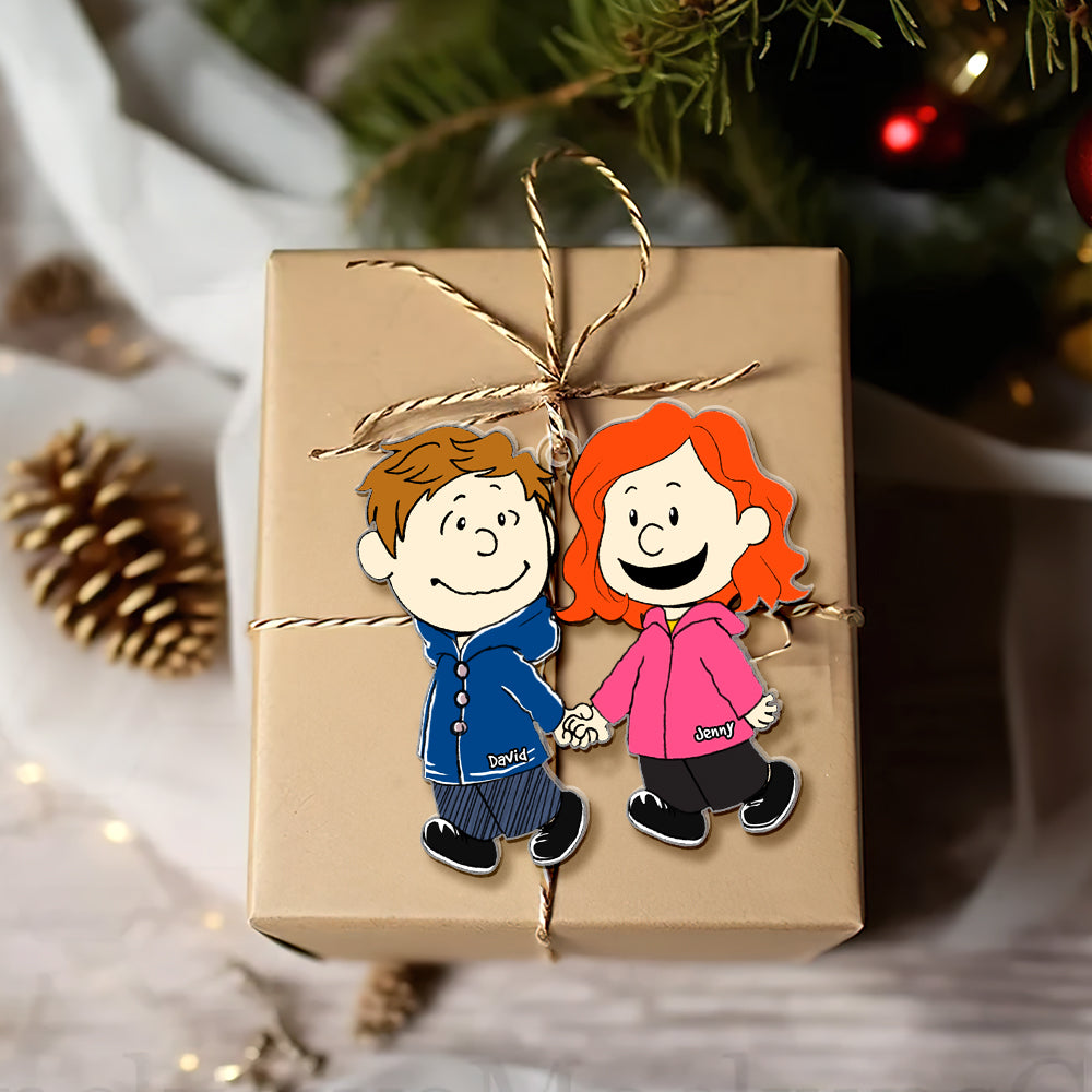 Couple Ornament - Personalized Gift For Couple Hand In Hand - Image 5