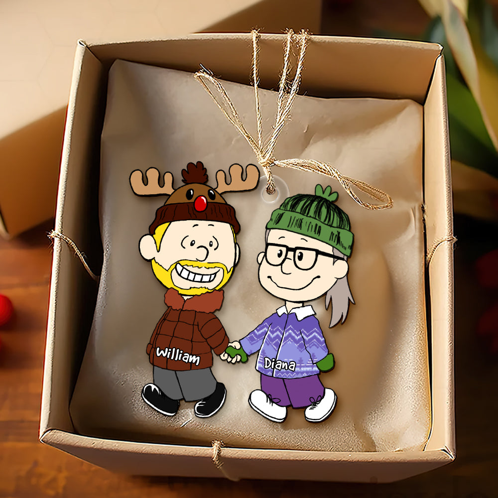 Couple Ornament - Personalized Gift For Couple Hand In Hand - Image 4