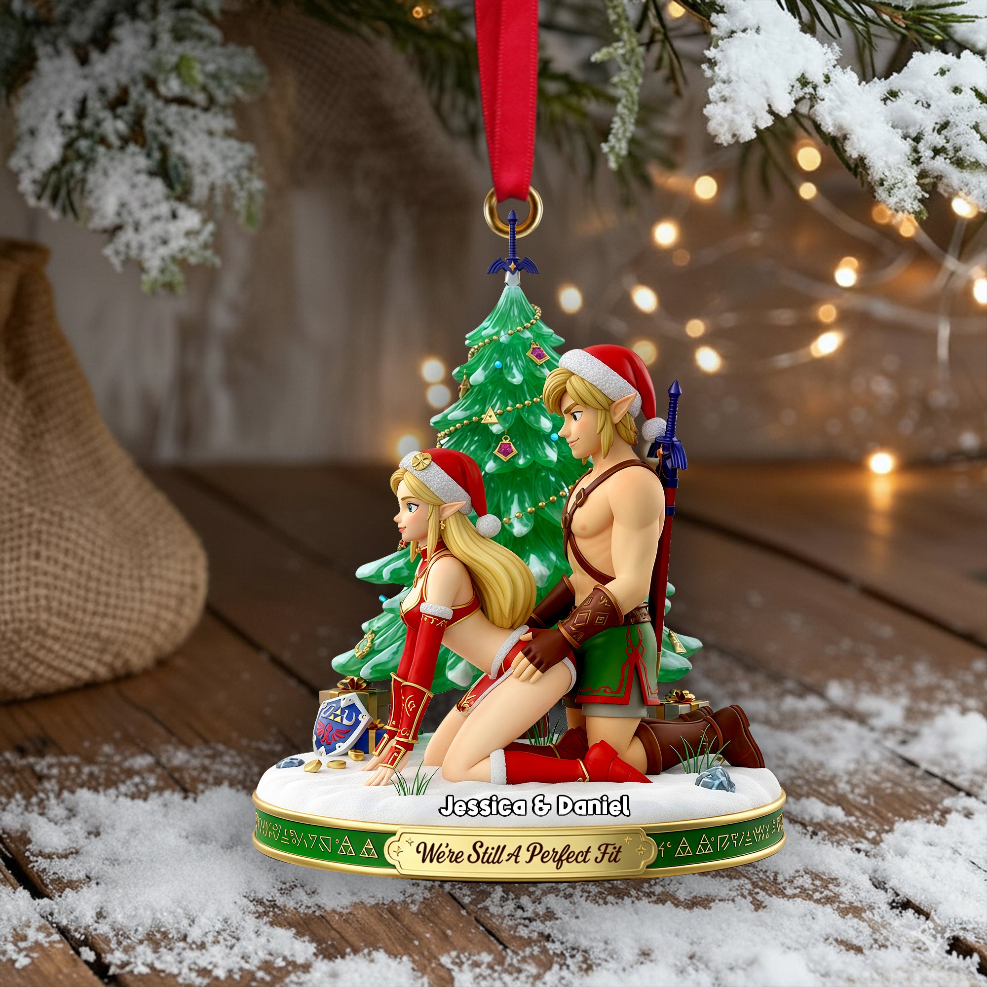 Alternative view of Couple Perfect Fit Ornament - Personalized Gifts For Couple 03ohlu011125