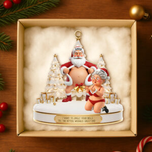 Alternative view of Couple Santa Funny Ornament Personalized Gifts 05OHDT301025