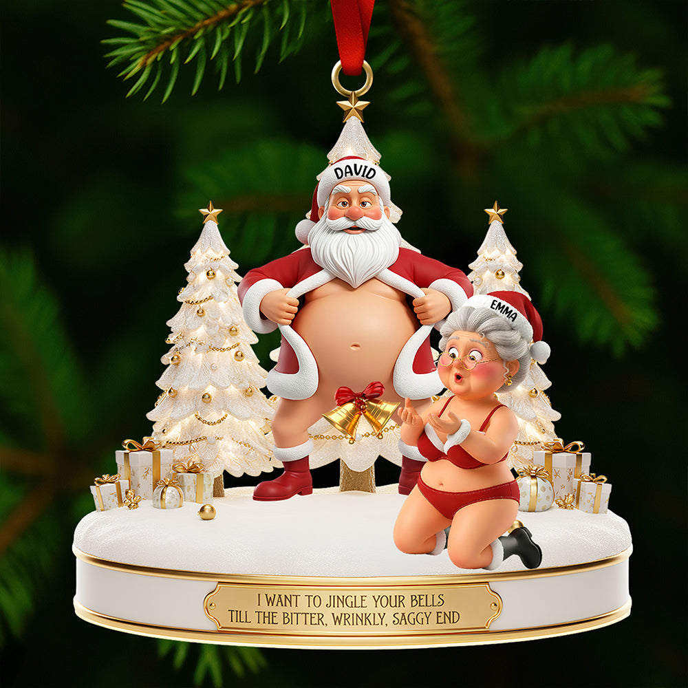 Couple Santa Funny Ornament Personalized Gifts 05OHDT301025 - Image 3