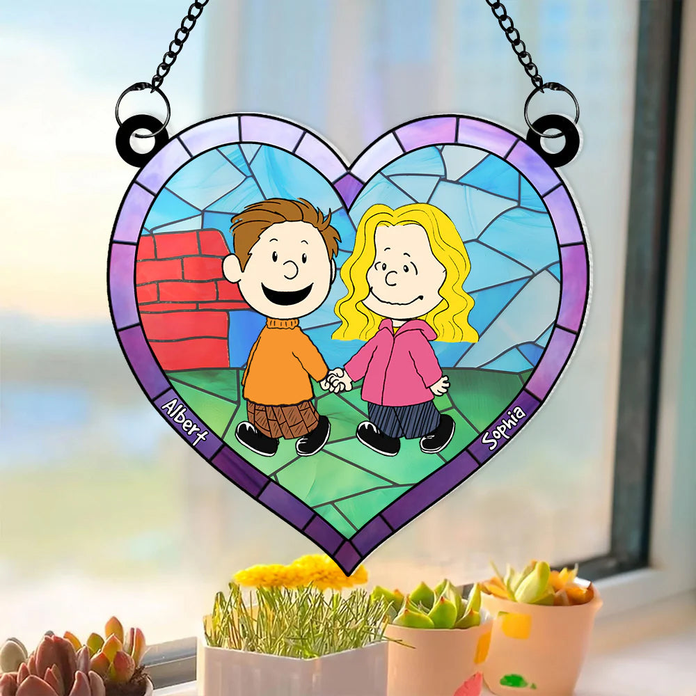Alternative view of Couple Suncatcher Ornaments - Personalized Gifts 01QHQN230424DA