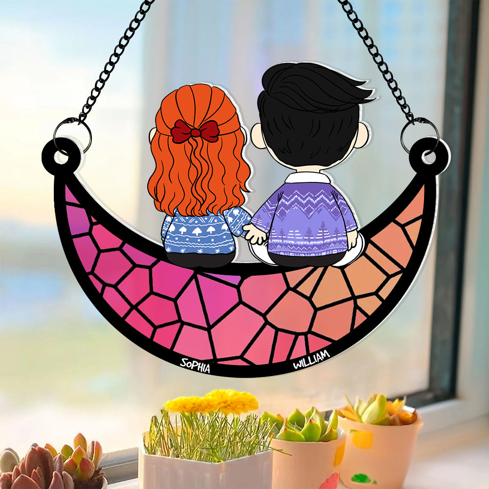 Alternative view of Couple Suncatcher Ornaments - Personalized Gifts 02OHDT021224HG