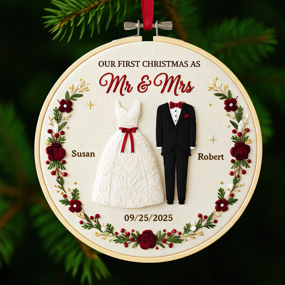 Couple Wedding Christmas Ornament Personalized Gifts For Couple 10PGDT041125 - Image 3