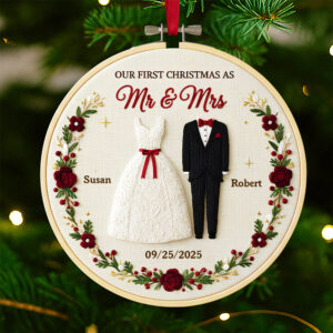 Couple Wedding Christmas Ornament Personalized Gifts For Couple 10PGDT041125