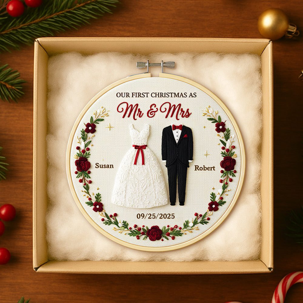 Alternative view of Couple Wedding Christmas Ornament Personalized Gifts For Couple 10PGDT041125