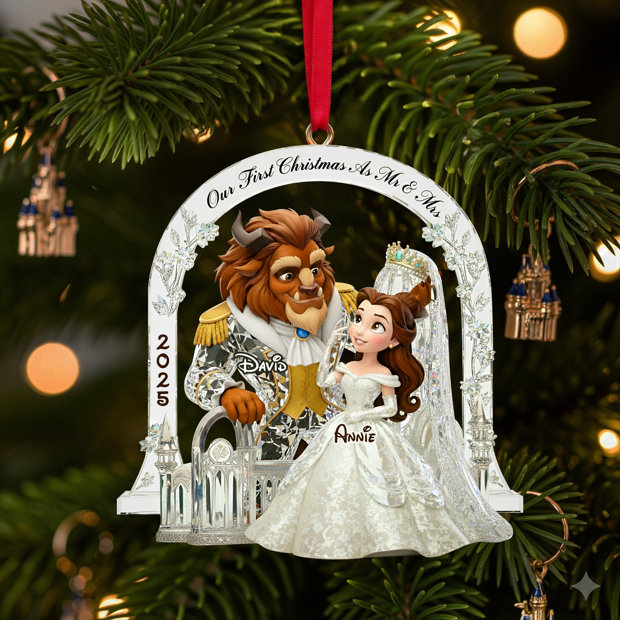 Alternative view of Couple's First Christmas Acrylic Ornament - Personalized Christmas Gifts For Couple 01TGLU170925