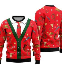 Alternative view of Cowboy Cardigan Ugly Christmas Sweater 