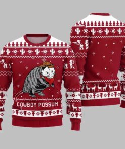 Cowboy Possum Ugly Sweater 2025 Christmas 