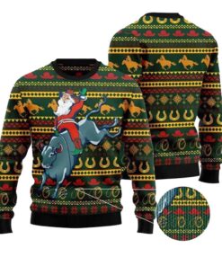 Alternative view of Cowboy Santa Claus Ugly Christmas Sweater 