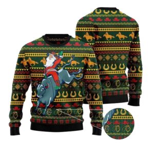 Alternative view of Cowboy Santa Claus Ugly Christmas Sweater - Grishko.com
