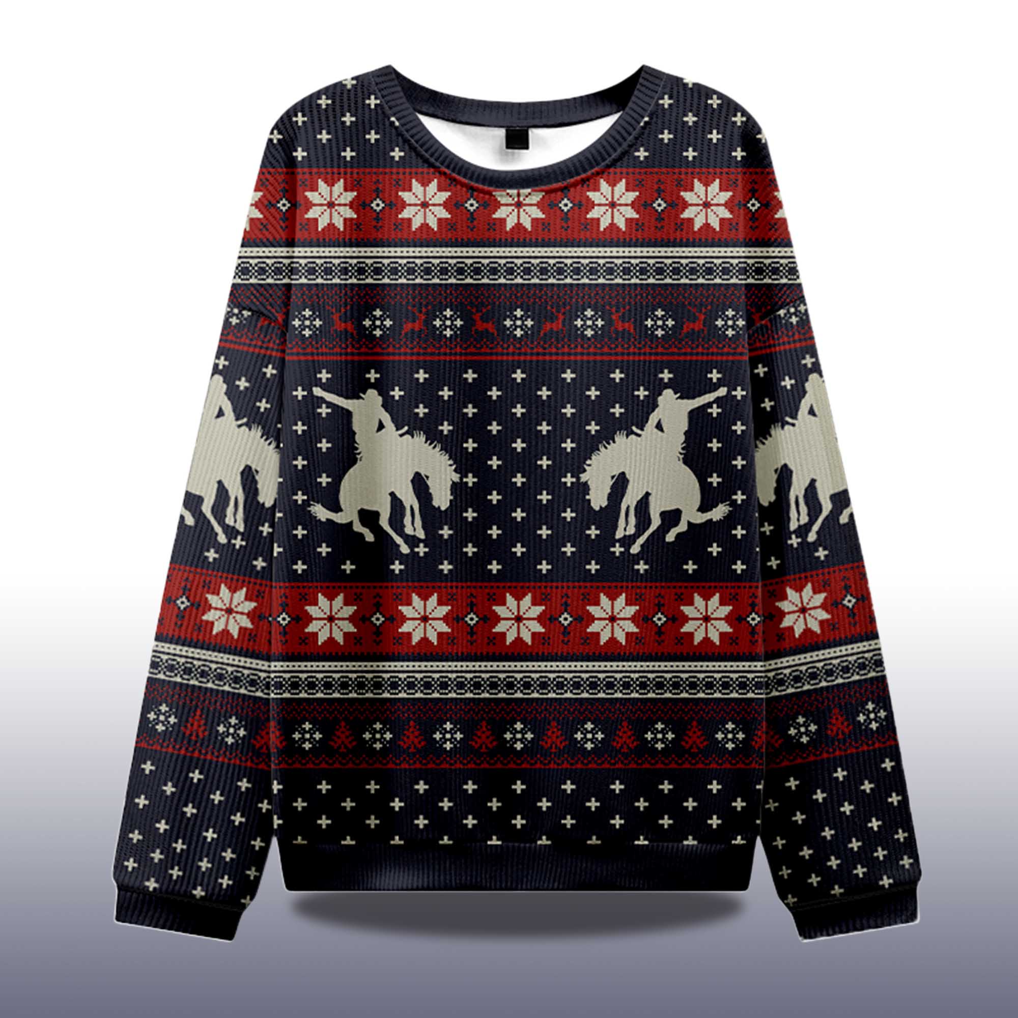 Alternative view of Cowboy Silhouette Ugly Christmas Sweater