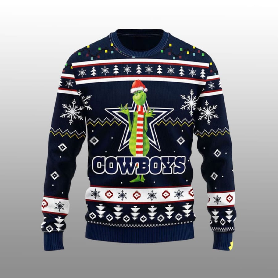 Alternative view of Cowboys Funny Grnch Ugly Christmas Sweater