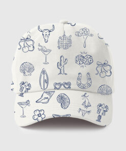 Cowgirl Coastal Bachelorette Hand Drawn Whimsical Hat