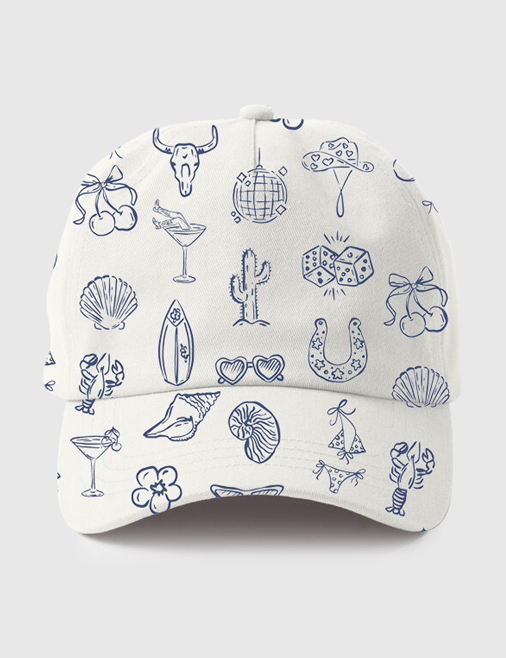 Cowgirl Coastal Bachelorette Hand Drawn Whimsical Hat