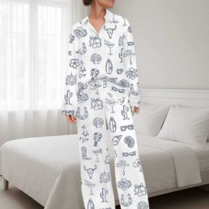 Cowgirl Coastal Bachelorette Hand Drawn Whimsical Pajamas Set
