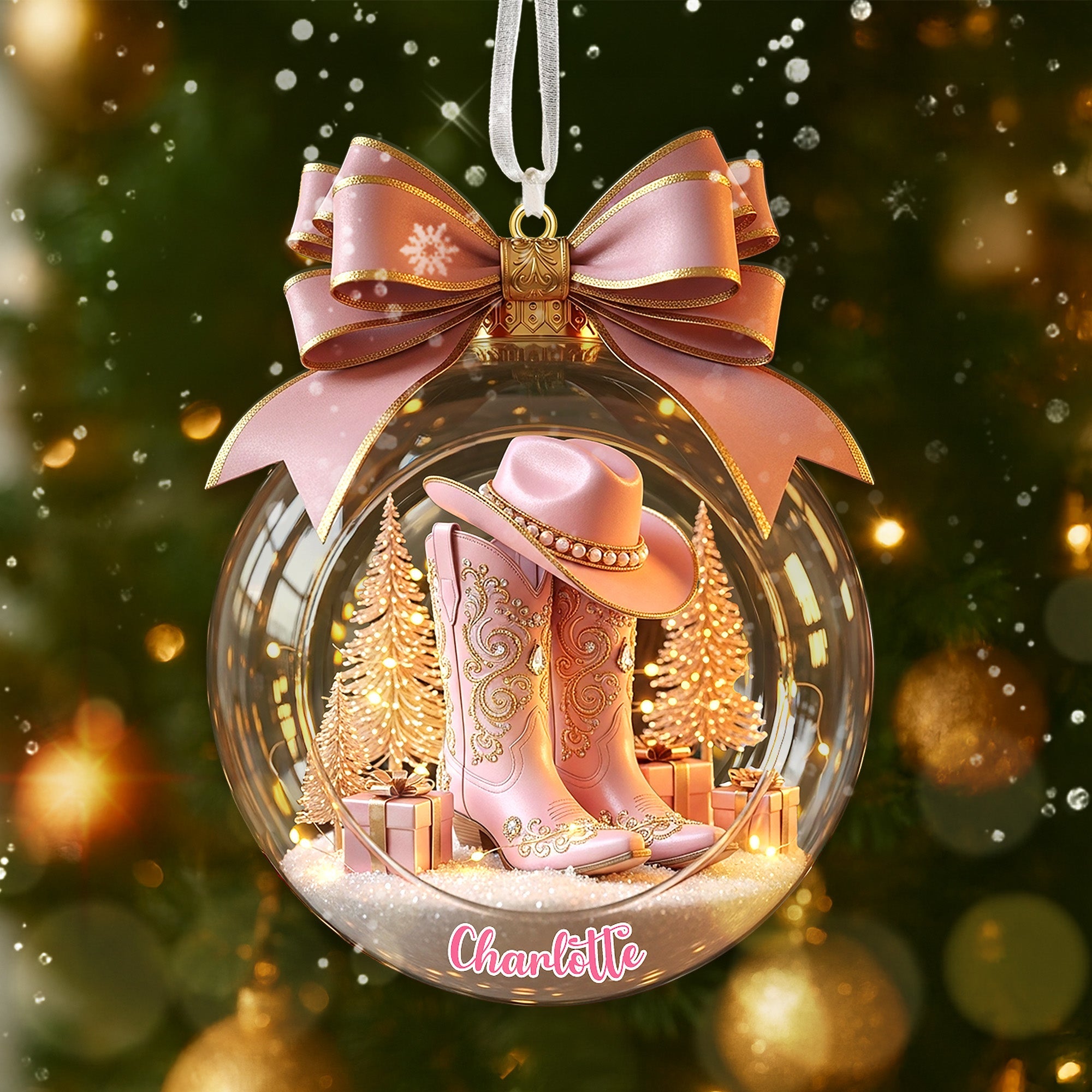 Alternative view of Cowgirl Custom Shape Acrylic Ornament - Personalized Gifts For Cowgirl Christmas Ornament 03PGMG091025