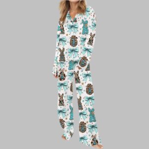 Alternative view of Cowgirl Easter Bunny Satin Pajama Set