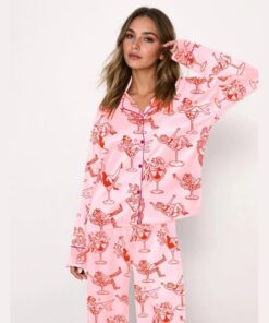 Cowgirl Girl Woman In Martini Glass Mermaid Catgirl In Glass Pajama Set