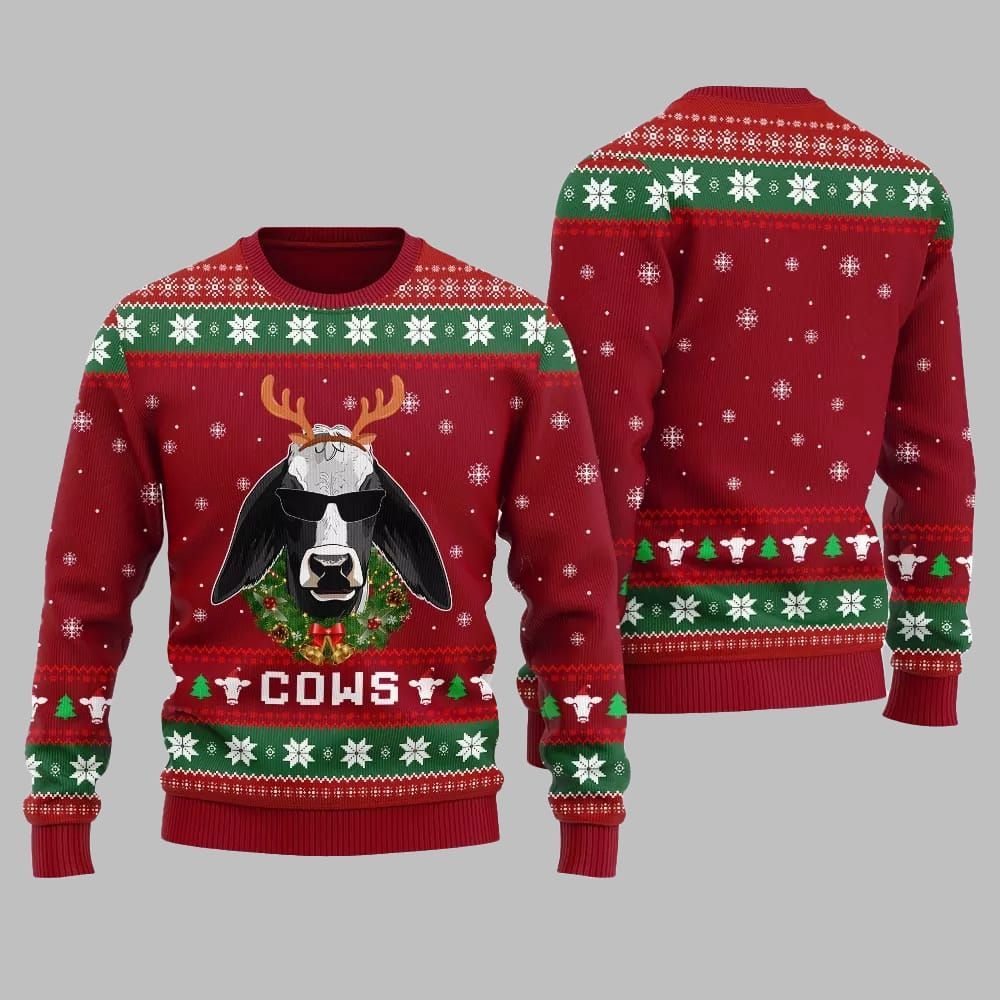 Cows Ugly Sweater 2025 Christmas - Image 5