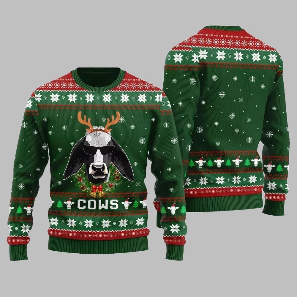 Cows Ugly Sweater 2025 Christmas - Image 4