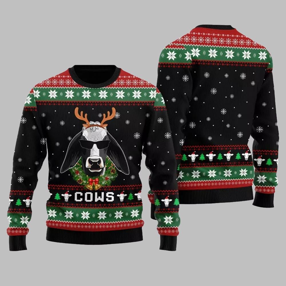 Cows Ugly Sweater 2025 Christmas - Image 3