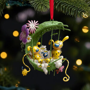 Cozy Spotted Yellow Monkey Family Hanging Nest Ornament, Personalized Gifts For Family 01qhtn061025